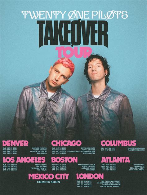 takeover 5 tour|twenty one pilots tour.